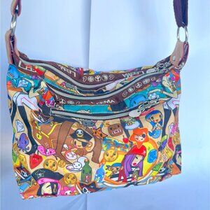 LEEMA Pirate Cartoon Bag Colorful Zipper Asian Cartoons Print Crossbody Purse
